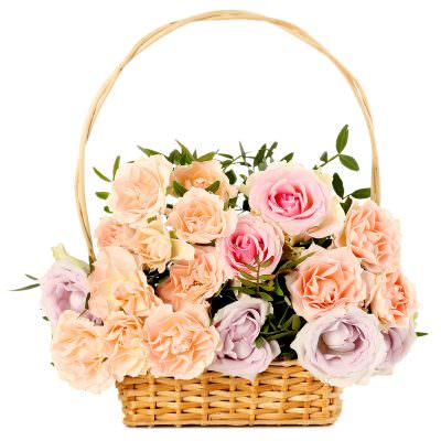 Корзиночка с цветами «Нежный акцент»