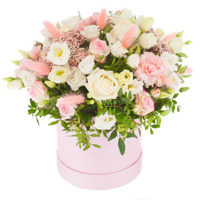 Шляпная коробка с цветами «Гармония нежности»